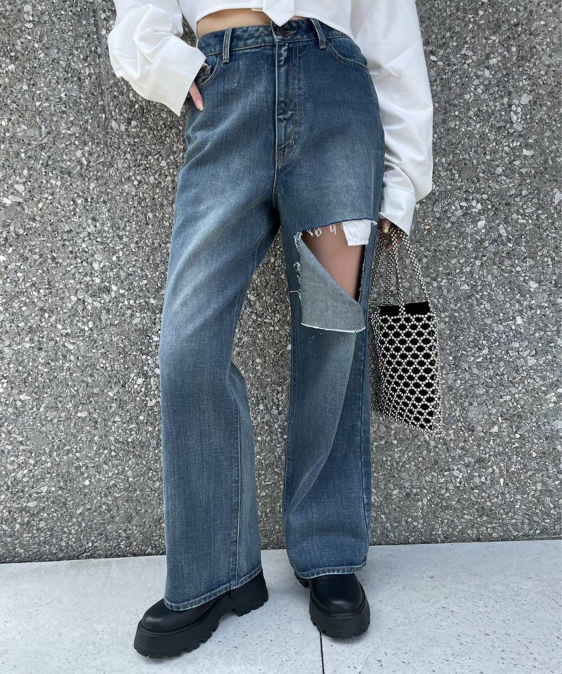 カットオープンワイドDENIM | レディスファッション ENVYM（アンビー