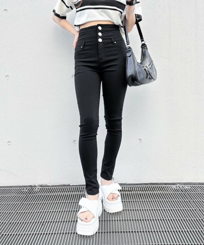 ハイウエストボタンジェギンス | レディスファッション ENVYM