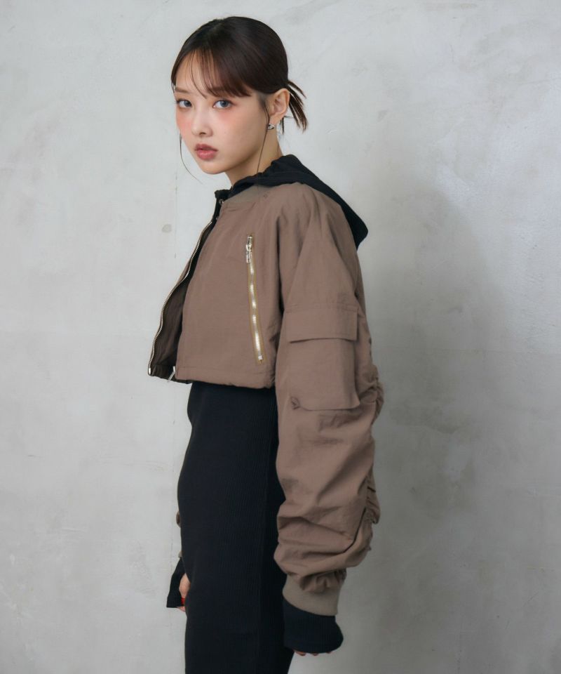 ナイロンショートブルゾン | レディスファッション ENVYM