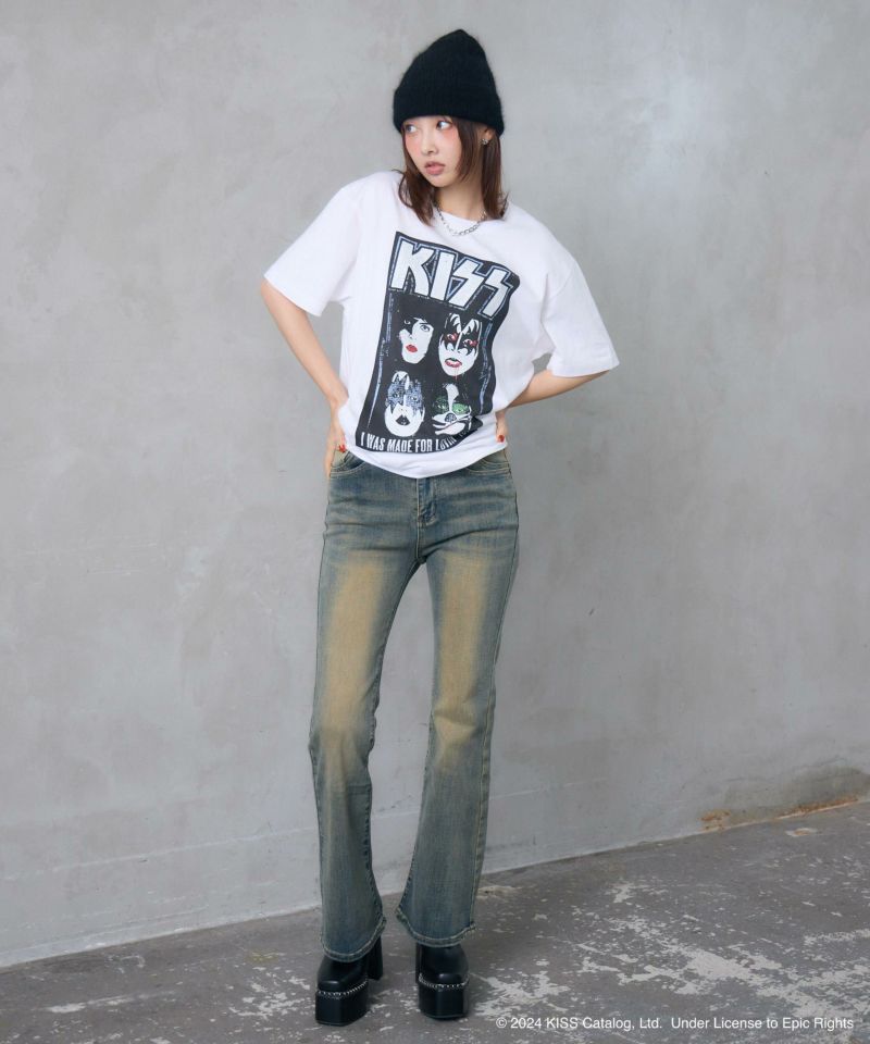 KISS】グランジロックTシャツ | レディスファッション ENVYM