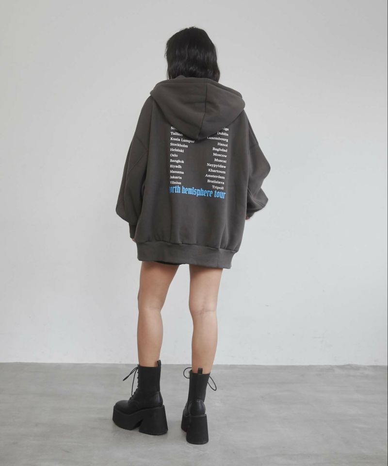 バックグラフィックジップパーカー | レディスファッション