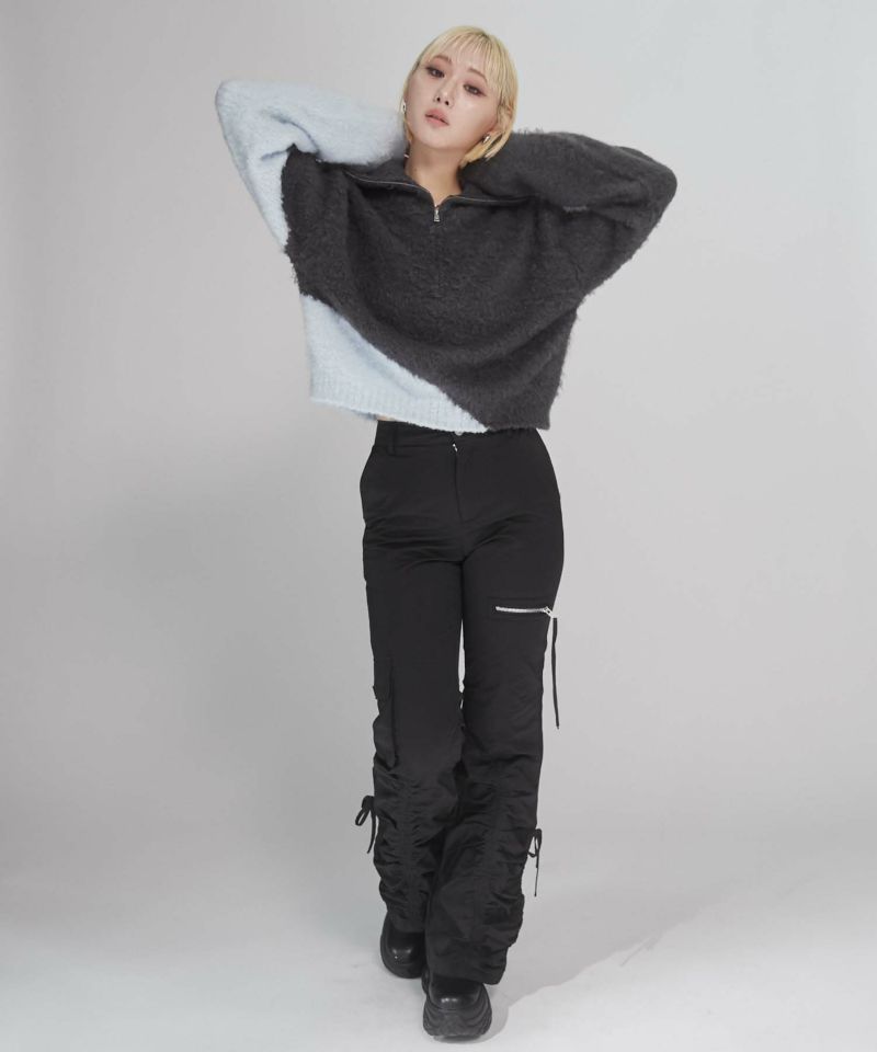 AMBUSH サイトシッフフレアハンツ BWCA012F21FAB001 6200 サイドポケットギャザーフレアパンツ | レディスファッション