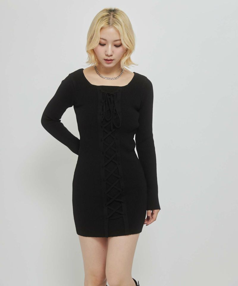 ⭕ENVYM⭕ワンピース✨タイトワンピ　ドレス スラッシュカッティング　ニット ENVYM（アンビー）の「スラッシュカッティングKnit OP