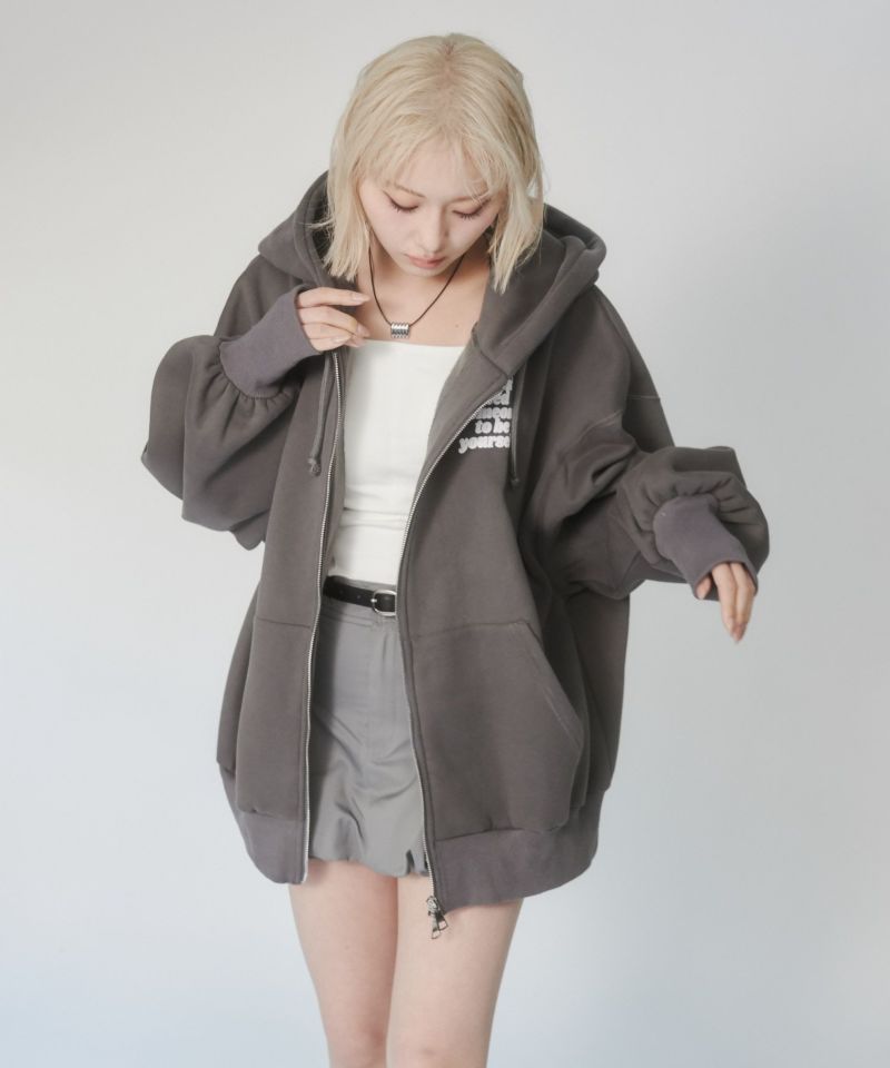 【一部予約販売】 ビッグシルエットロゴパーカー | レディスファッション ENVYM トップス