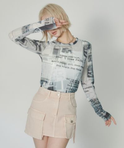 PHEENY/PRINT JERSEY CREW NECK(MULTI)
