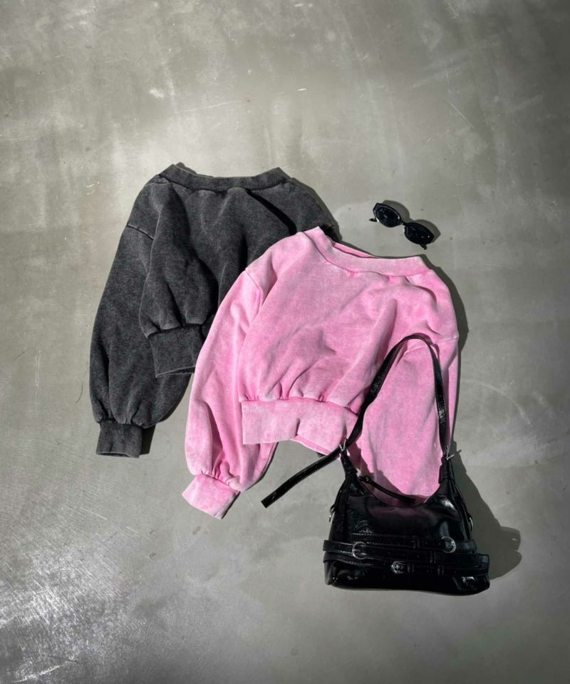 juemi ピグメント オフショルスウェット ピグメントオフショルスウェット(M CHARCOAL GRAY): トップス