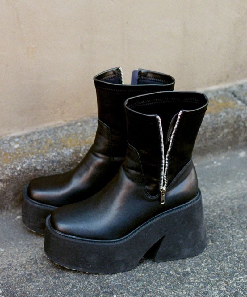 サイドジップショートブーツ | レディスファッション ENVYM（アンビー