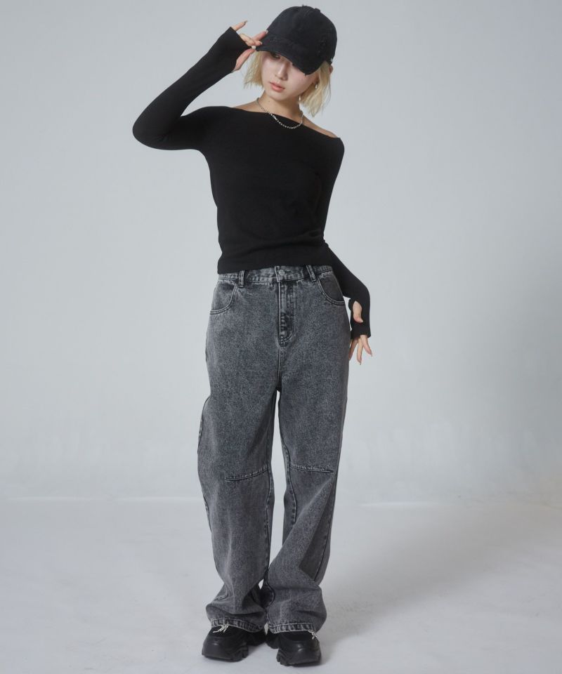 CLWRレディースBIBパンツDENIMカラーXSサイズ ルーズシルエットデニムパンツ | レディスファッション ENVYM