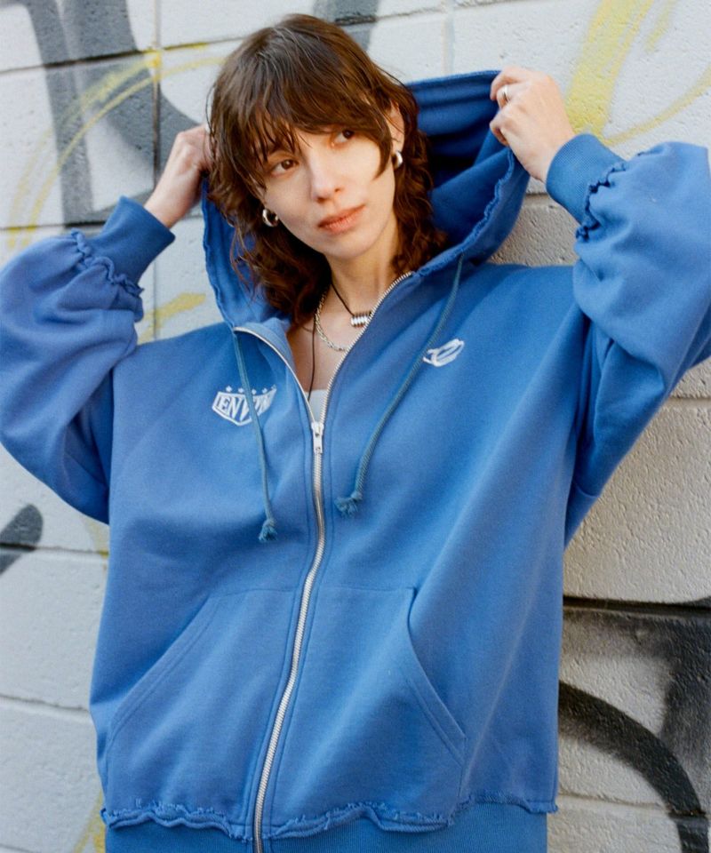 ENVYM パーカー ENVYM パーカー ウォッシュドショートパーカー レディース