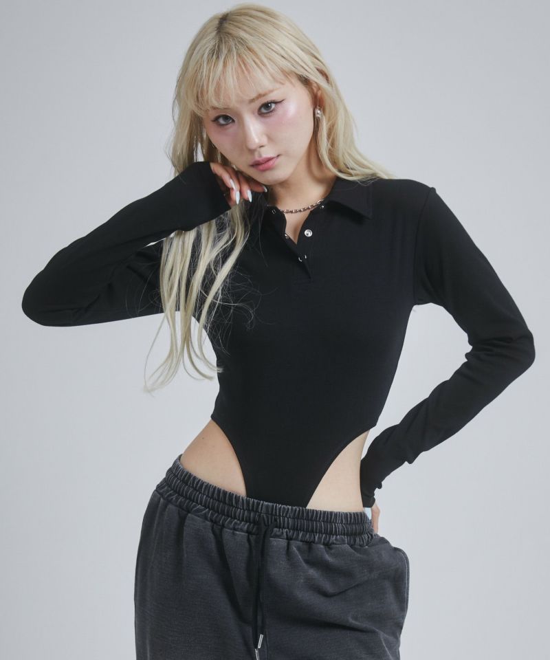 セール】カットリブボディスーツ（Tシャツ/カットソー）｜ENVYM