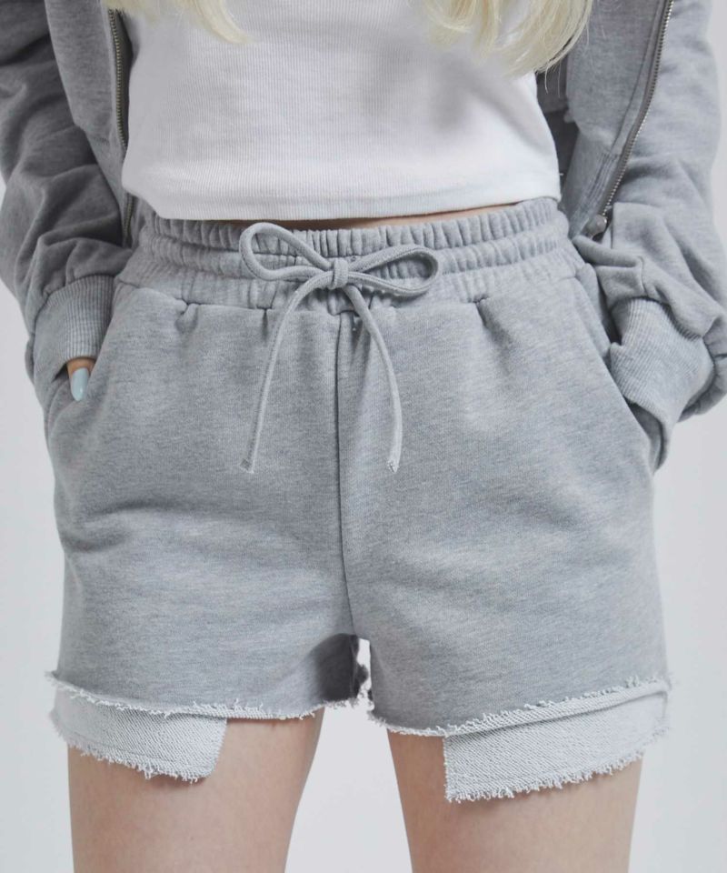 UNUSED 24SS スウェット ショートパンツ カットオフ 3 カットオフスウェットハーフパンツ 24SS | UNUSED