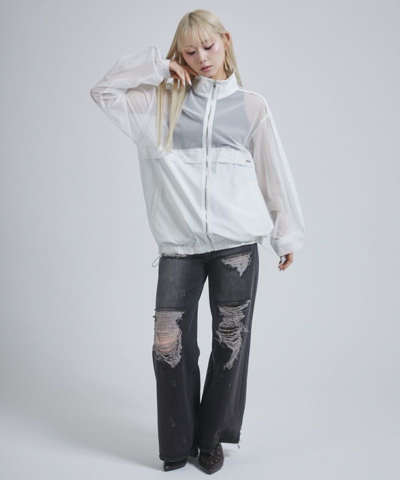 メッシュドッキングブルゾン | レディスファッション ENVYM（アンビー