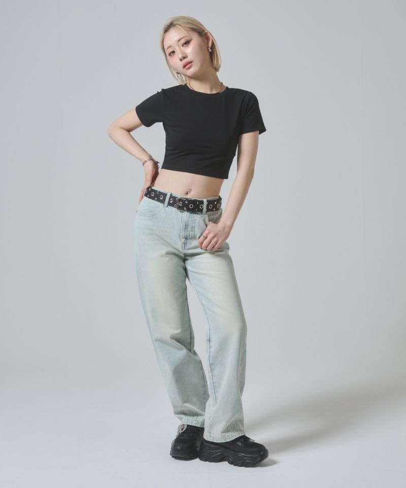 クロップドベージックTシャツ | レディスファッション ENVYM