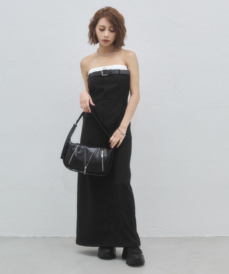 【美品】　&g’aime　アンジェム　ストライプレイヤードワンピース &g'aime（アンジェム）の「【&g'aime】ストライプレイヤード