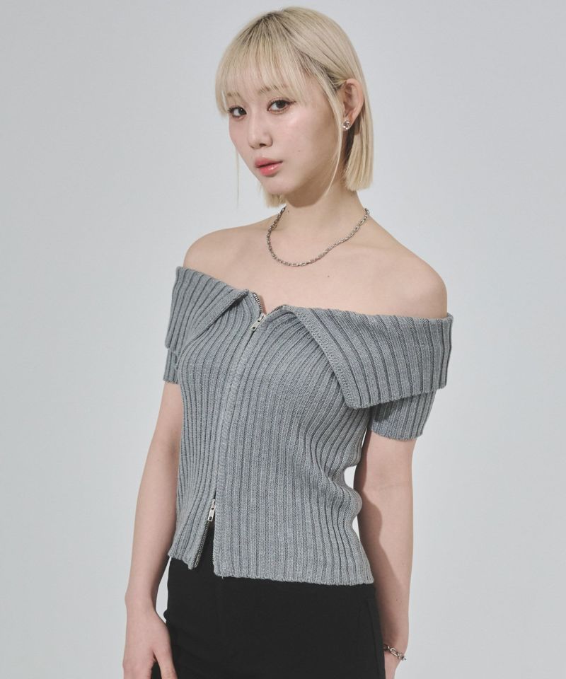 センタージップオフショルニット | レディスファッション ENVYM
