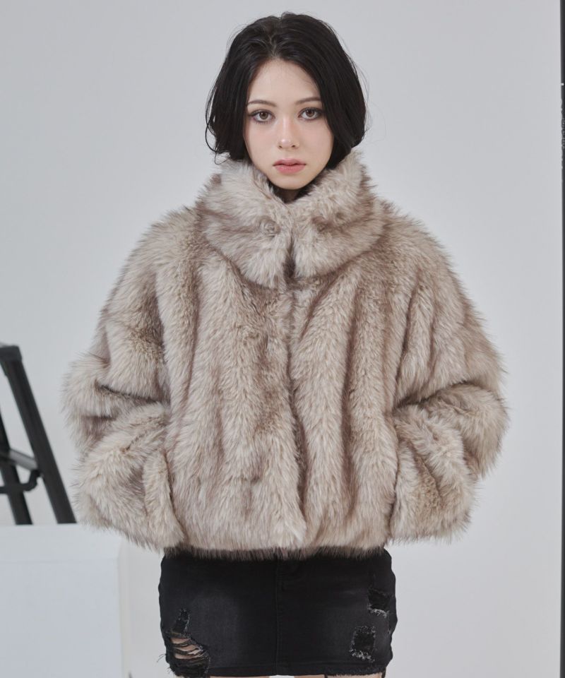 フェイクファー　ショートジャケット envym フェイクファー ショートジャケット | レディスファッション