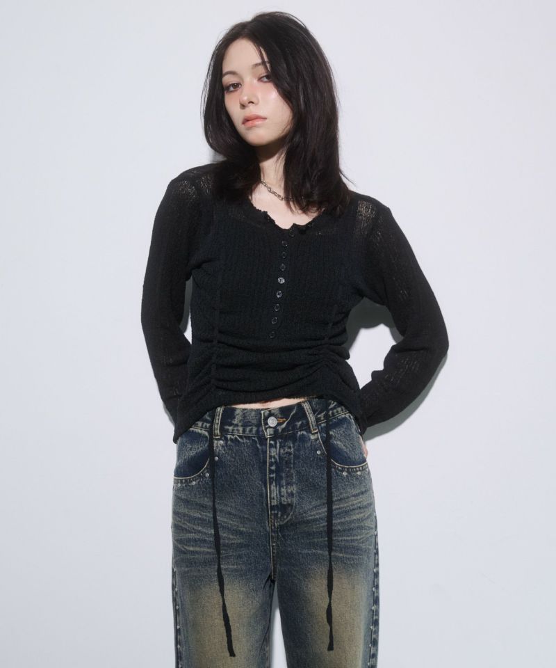 ヘンリーネックドロストニット | レディスファッション ENVYM