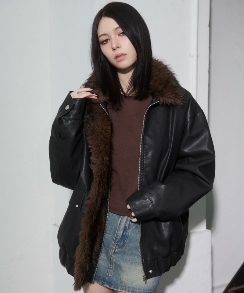 ファードッキングブルゾン | レディスファッション ENVYM（アンビー